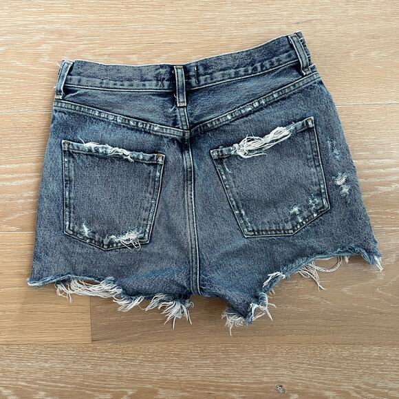 AGOLDE Dee Shorts Size 27 High Rise Distressed Denim 100% Organic Cotton - Picture 2 of 5